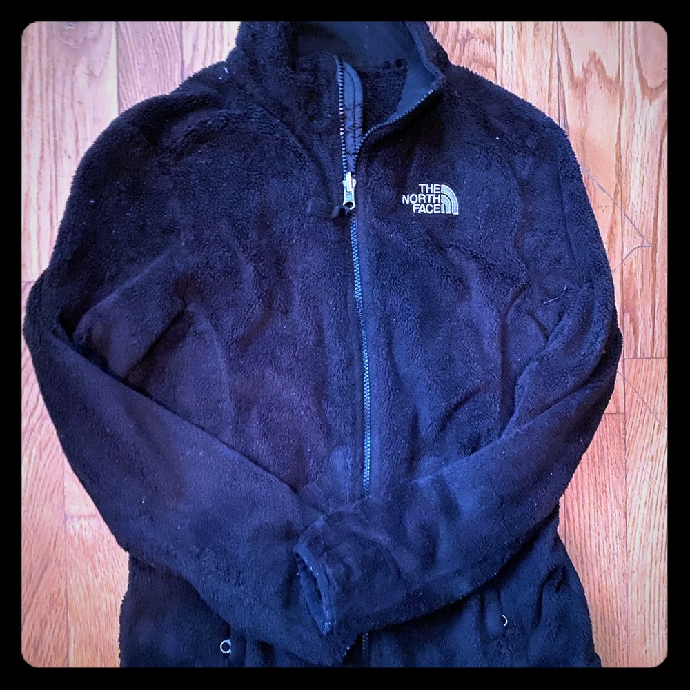Small black fuzzy North face jacket